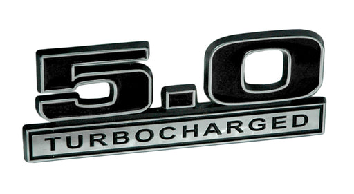 5.0 Liter 302 Turbocharged Engine Emblem in Black & Chrome - For Cummins & Ford