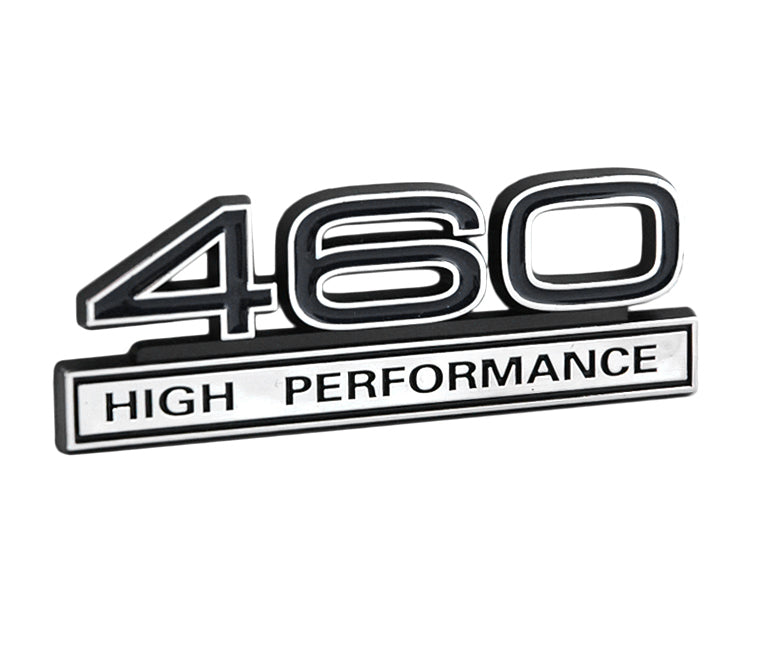 460 7.5 Liter High Performance Engine Emblem Badge in Black & Chrome - 4" Long