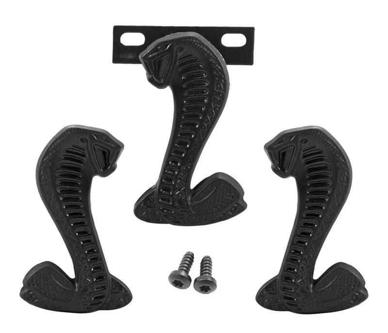 1994-2004 Mustang Mach 1 Cobra Two-Tone Black Grille & Fender Emblems 3 pc Set