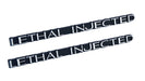 Lethal Injected Chrome & Black Emblems Badges Logos - 6" Long Pair