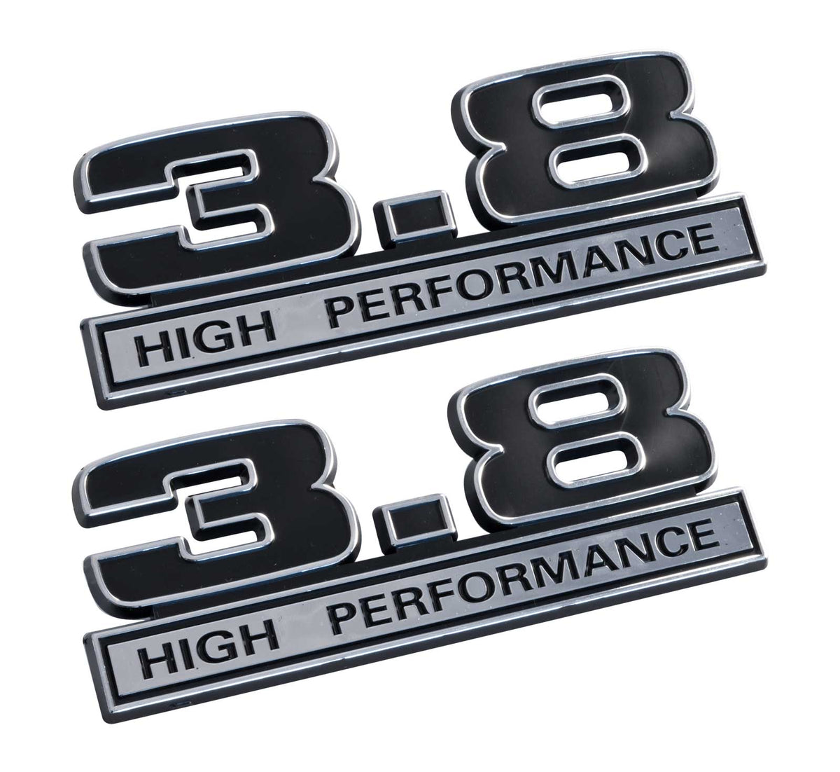 3.8 Liter 231 & 232 V6 Engine Emblems Badges in Chrome & Black - 5