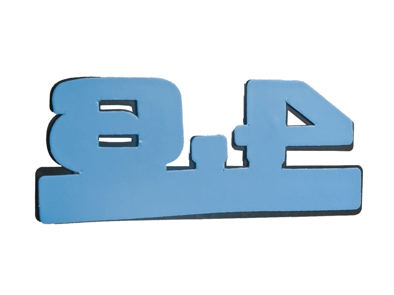 4.6 Liter Turbocharged Engine Emblems Badges in Chrome & Blue - 5" Long Pair