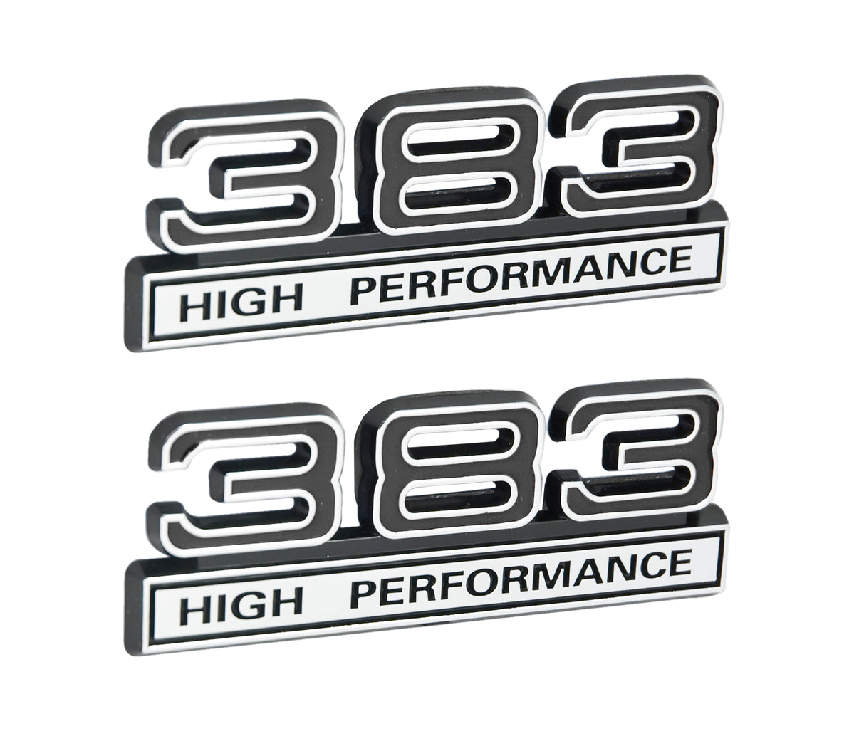 Engine Emblems 383 High Performance 6.2L Engine Emblems Badges in Chrome & Black - 4 ...