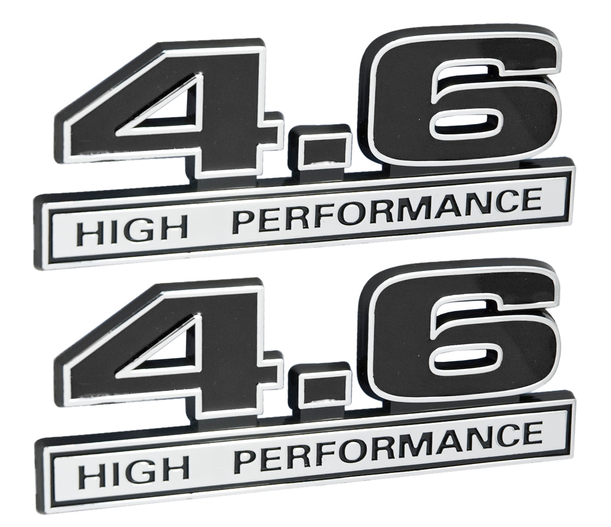 4.6 Liter Engine High Performance Emblems Badge in Chrome & Black - 5 ...