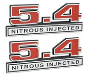 Ford Mustang Shelby GT500 5.4 Nitrous Injected 5" Red & Chrome Emblems - Pair