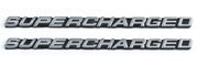 Ford Mustang Cobra Supercharged Silver Metal Emblems 7 3/8" x 1/2" - Pair LH RH
