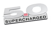 2011-2014 Mustang 5" Chrome & Black Supercharged Fender Lower Emblem Accent