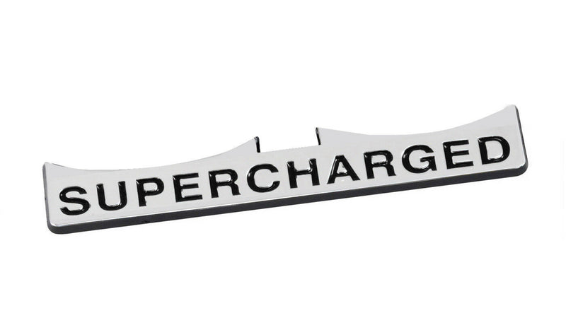 2011-2014 Mustang 5" Chrome & Black Supercharged Fender Lower Emblem Accent