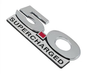 2011-2014 Mustang 5" Chrome & Black Supercharged Fender Lower Emblem Accent