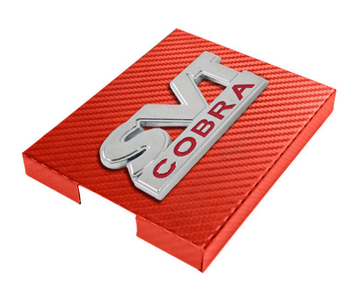 1998-2004 Mustang Red Carbon Fiber Engine Fuse Box Cover w/ SVT Cobra Emblem