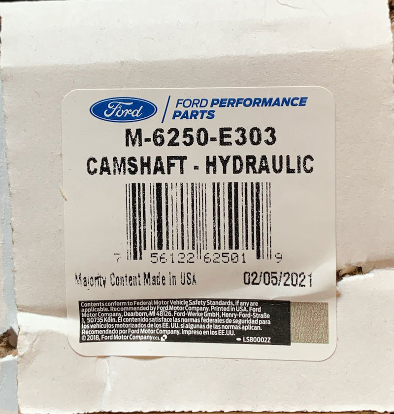 1985-1995 Mustang 5.0 E303 Ford Racing Cam Camshaft w/ Hydraulic Roller Lifters