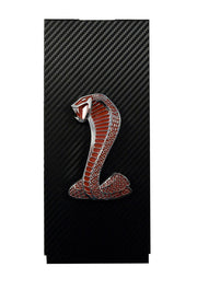 2010-2014 Shelby GT500 Carbon Fiber Engine Fuse Box Cover w/ Red Snake Emblem