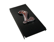 2010-2014 Shelby GT500 Carbon Fiber Engine Fuse Box Cover w/ Red Snake Emblem
