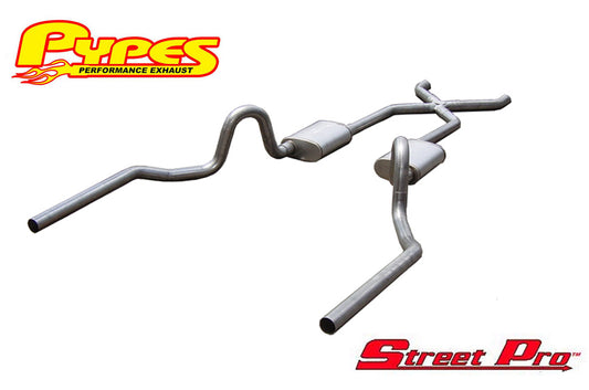 1964-1977 Chevelle Pypes 3" Stainless Exhaust System Street Pro Mufflers X-Pipe
