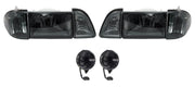 1987-1993 Mustang GT Euro Smoked Headlights w/ Amber Sides & Stock Fog Lights