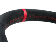 2015-2017 Mustang GT Ecoboost Steering Wheel Leather & Suede w/ Red Stitching