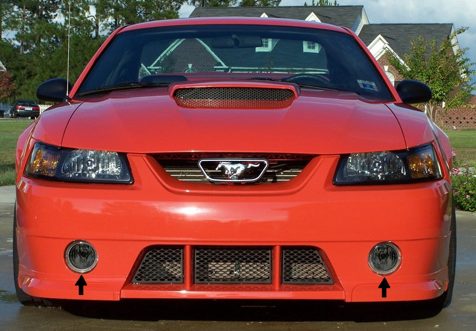 2003-2004 Mustang Cobra Roush Stage 1,2,3 Smoked Fog Lights w/ H10 Bulbs - Pair