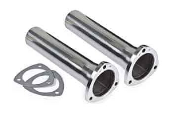 Header Reducers Kit 3.5" To 2.5" | Universal 3-Bolt | Includes Gaskets & Bolts | Steel | Polished Silver