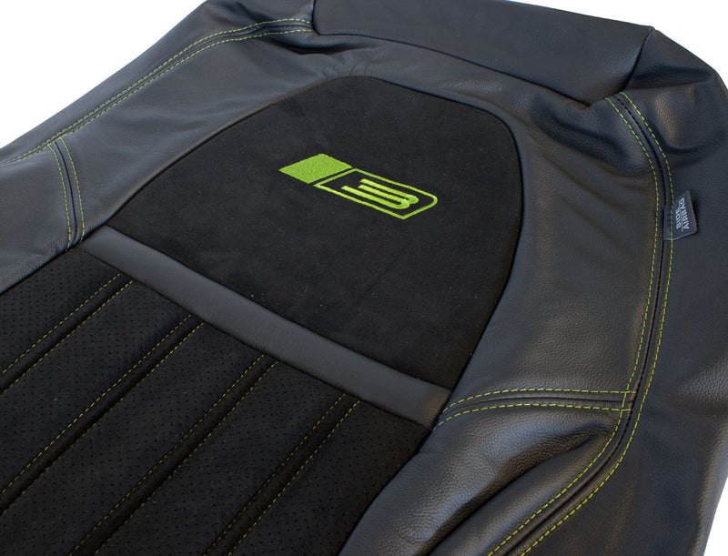 2012-2014 Mustang Convertible Roush RS3 Front Rear Seat Upholstery Black & Green