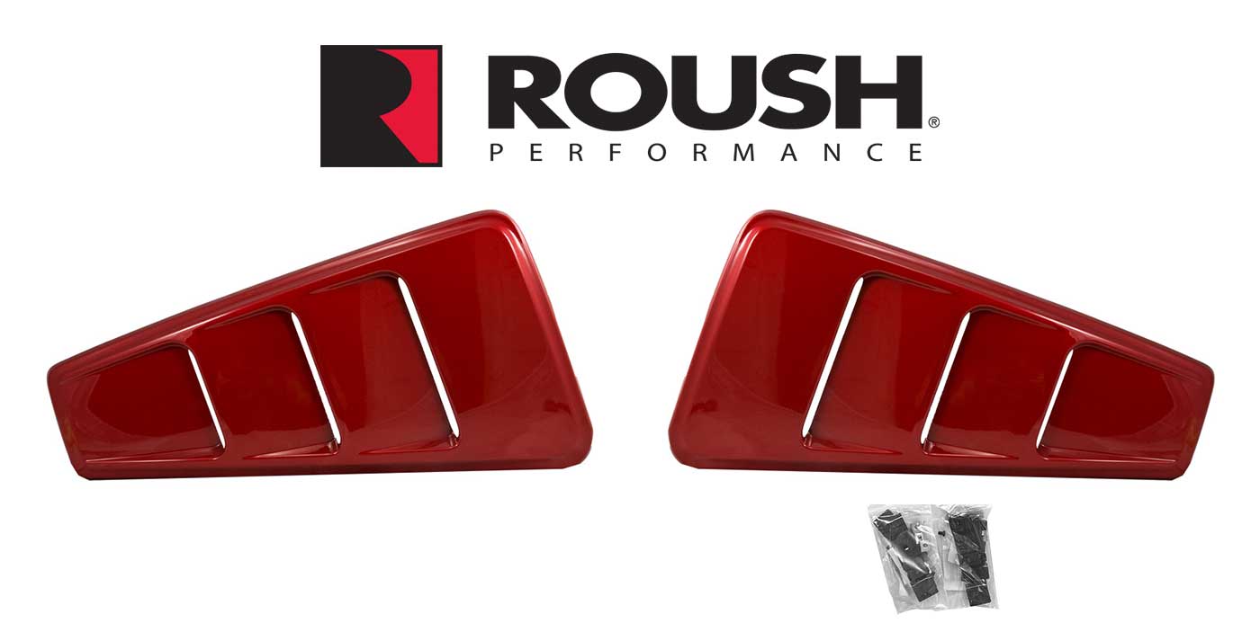 2005-2014 Mustang Roush 420099 Quarter Window Louvers Scoops Red Candy U6