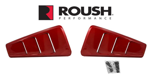 2005-2014 Mustang Roush 420099 Quarter Window Louvers Scoops Red Candy U6