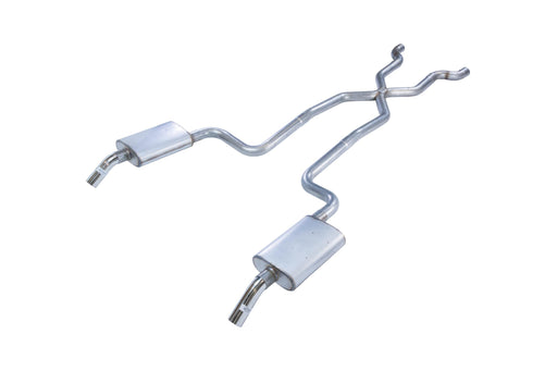 Crossmember Back w/X-Pipe Exhaust System 74-81 Corvette C3 Split Rear Dual Exit 2.5 in Intermediate And Tail Pipe Street Pro Mufflers/Hardware Incl Tip Not Incl Pypes Exhaust