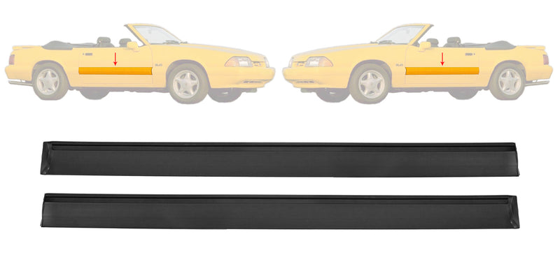 1987-1993 Mustang LX Door Body Side Moldings Mouldings strips - Pair