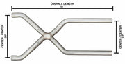 Exhaust X-Pipe Kit Intermediate Pipe 2.5 in Crossover Hardware Incl Natural 409 Stainless Steel Pypes Exhaust