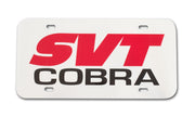 Mustang SVT Cobra Front or Rear Plastic License Plate - Red & White