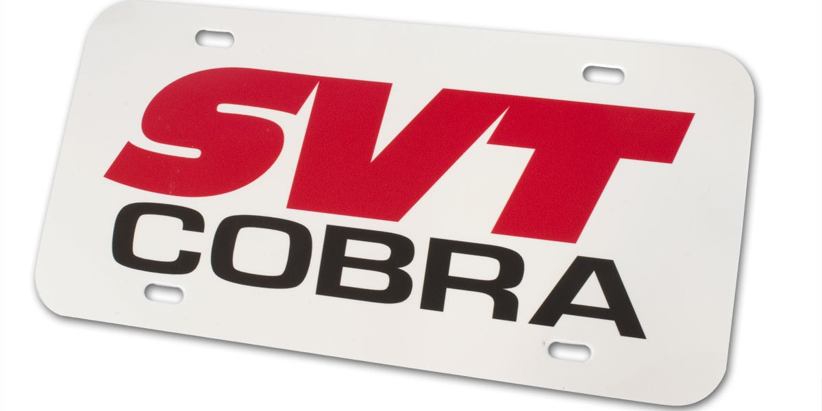 SVT Cobra 100% Carbon Fiber License Plate Frame – Premium Reflective Red Accent