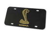 Mustang Cobra Snake Logo Front or Rear Plastic License Plate - Black & Gold