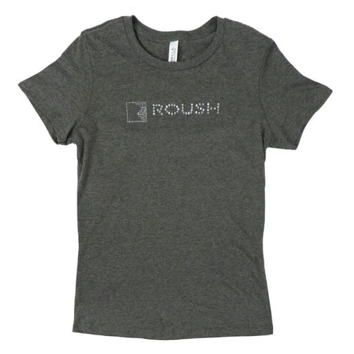 Women's Roush Performance Bling Rhinestone Logo Tee Shirt T-Shirt Gray XL