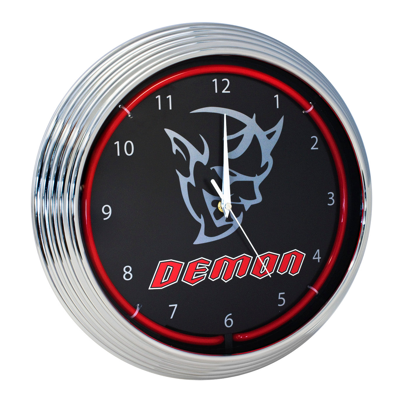 Dodge Challenger Demon SRT Black Neon Lighted Clock w/ Red Illumination