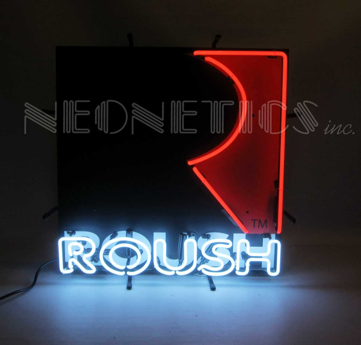 Roush Performance R Logo 24 x 24 Red Black & White Neon Light Up Sign