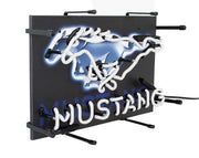 Ford Mustang Running Horse Pony Logo 17" x 11" Blue & White Neon Light Up Sign