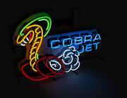 Ford Mustang Cobra Jet Snake 30" x 21" Neon Light Up Garage Wall Sign