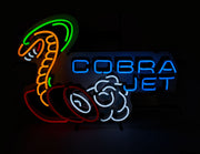 Ford Mustang Cobra Jet Snake 30" x 21" Neon Light Up Garage Wall Sign