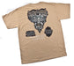 Ford Mustang Tan T Shirt w/ Running Horse, Cobra, Boss & GT Logos - 2X