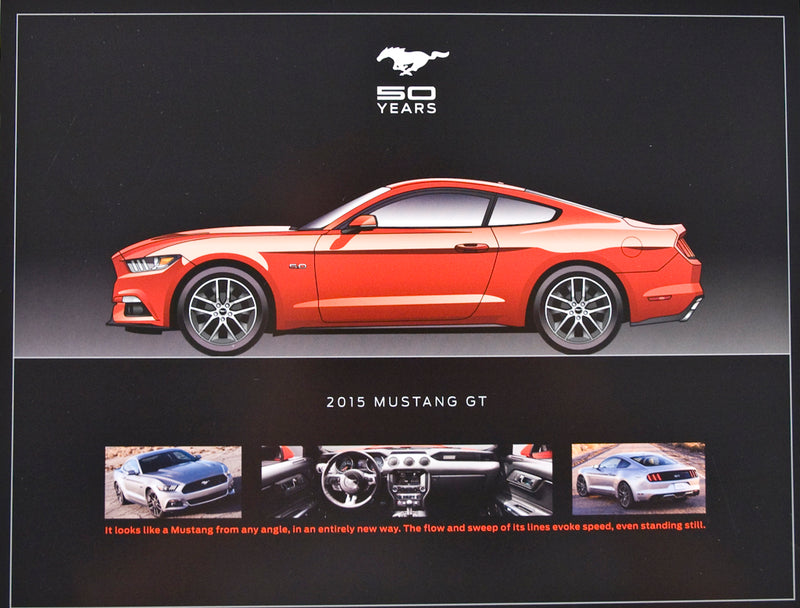 Mustang Fifty Years 50th Anniversary 8.5x11 Hero Spec Collector Cards - Set of 8