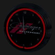 Red Light Up Neon Clock w/ Chrome Trim for Dodge Challenger SRT Hellcat Demon