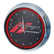 Red Light Up Neon Clock w/ Chrome Trim for Dodge Challenger SRT Hellcat Demon