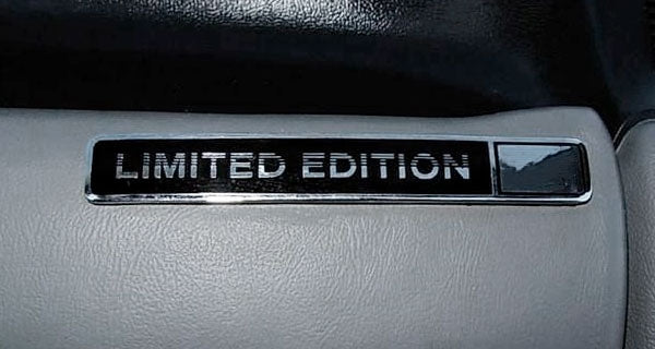 1984-1990 Ford Capri ASC McLaren 4 3/8" Limited Edition Dash Emblem Chrome Black