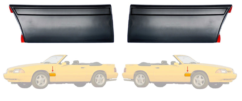 1987-93 Mustang LX Rear of Fender / Front Wheel Body Moldings - Left & Right Set