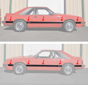 1985-1986 Mustang GT 10 Piece Body, Front, Quarter, Side Moldings Mouldings Kit