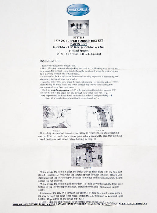 1979-2004 Ford Mustang & Cobra Upper Rear Control Arm Torque Battle Box Kit