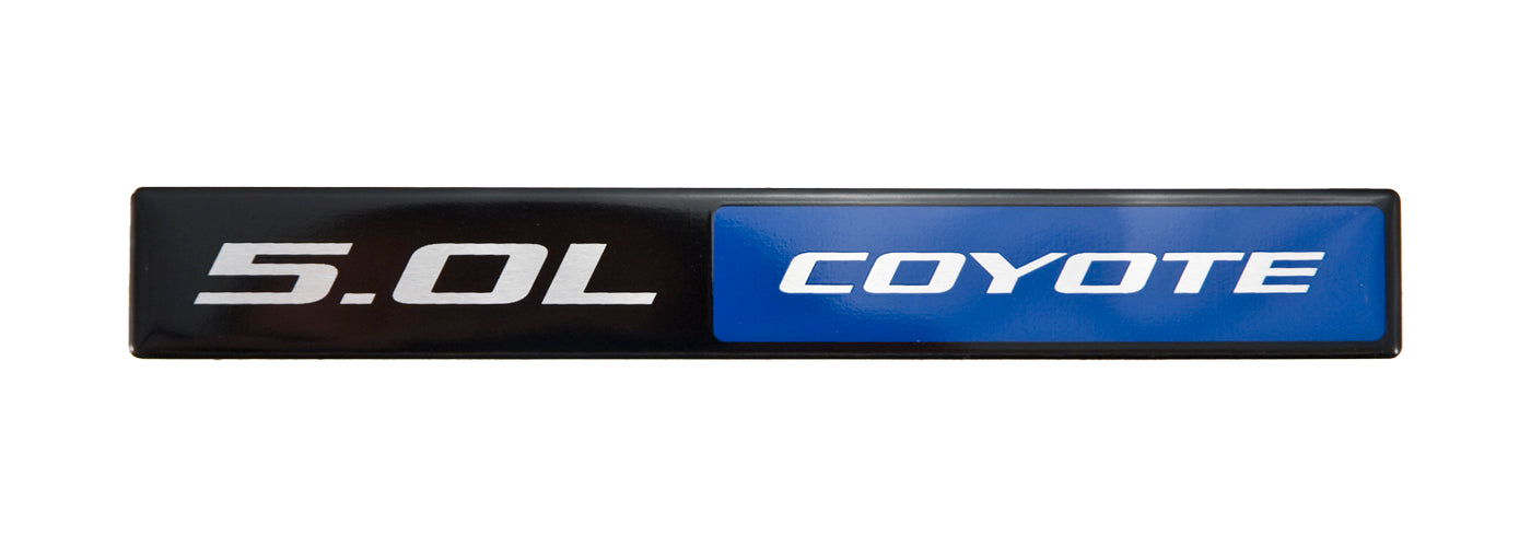 2011-2023 Mustang GT 5.0 Coyote Blue Emblem w/ Carbon Fiber Style License Frame