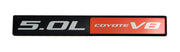 2011-2023 Ford Mustang GT 5.0 Coyote Red Emblem w/ Chrome License Plate Frame