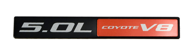 2011-2023 Ford Mustang GT 5.0 Coyote Red Emblem w/ Chrome License Plate Frame