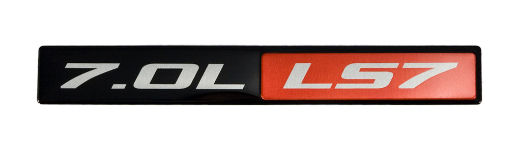 2005-2013 Corvette Z06 Black & Red 7.0L LS7 Emblem w/ Chrome License Plate Frame