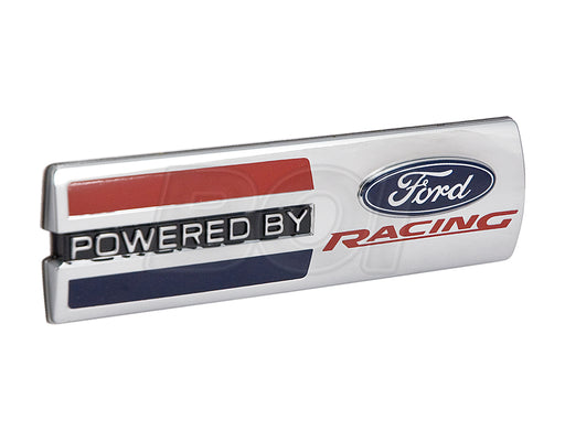 Genuine Ford "Powered By Ford Racing" 5.5" x 1.5" Fender Badge Chrome Emblem